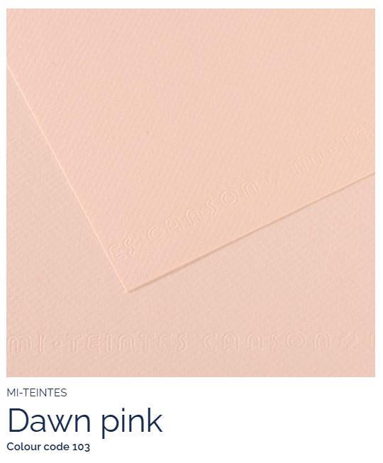 Papir Canson Mi-Teintes 50x65 cm 160g/m; 103 Dawn Pink