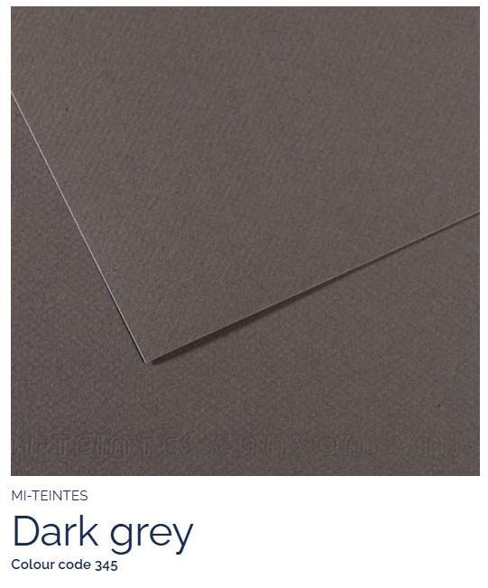 Papir Canson Mi-Teintes 50x65 cm 160g/m; 345 Dark Grey