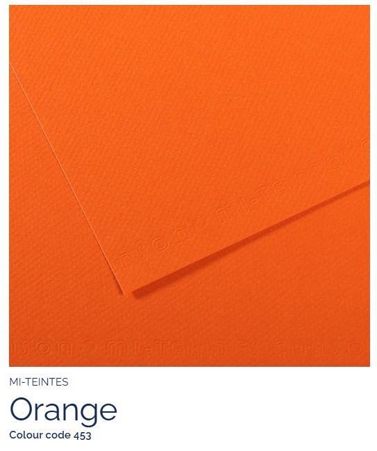 Papir Canson Mi-Teintes 50x65 cm 160g/m; 453 Orange