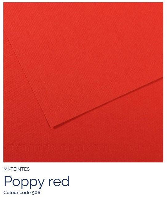 Papir Canson Mi-Teintes 50x65 cm 160g/m; 506 Poppy Red