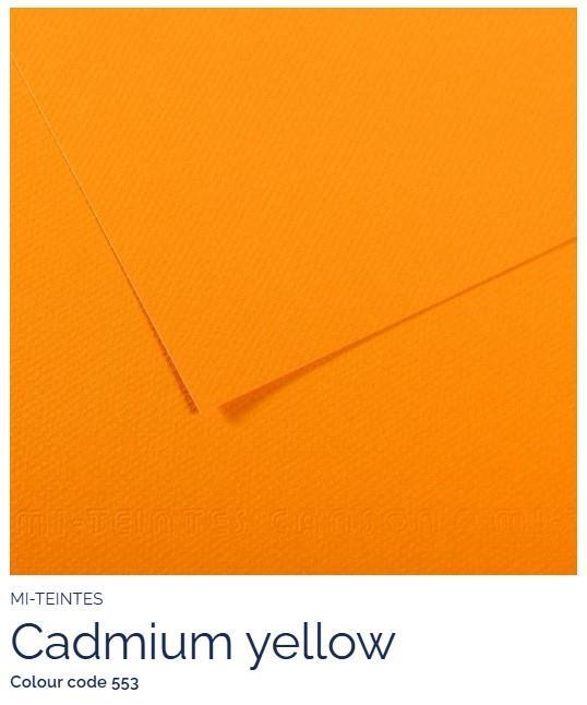 Papir Canson Mi-Teintes 50x65 cm 160g/m; 553 Cadmium Yellow