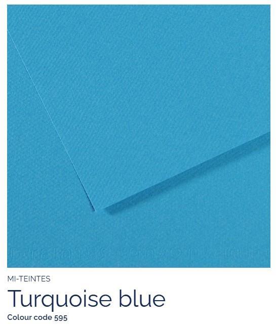 Papir Canson Mi-Teintes 50x65 cm 160g/m; 595 Turqouise Blue
