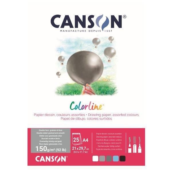 Papir Canson ColorLine A4 150 g sort. Zr