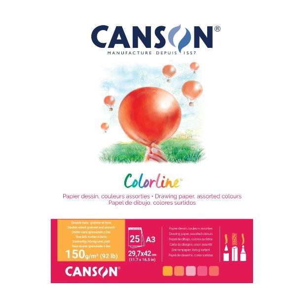 Papir Canson ColorLine A3 150 g sort.Vatra