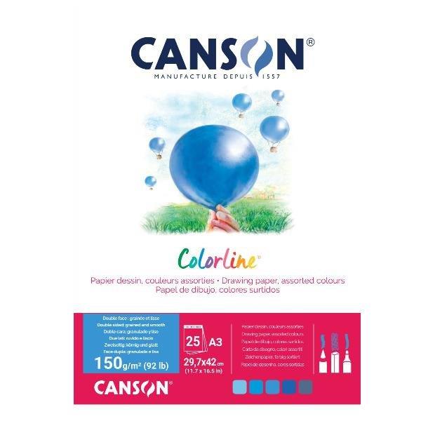 Papir Canson ColorLine A3 150 g sort.Voda