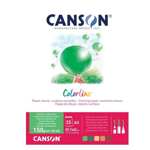 Papir Canson ColorLine A3 150 g sort.Zemlja