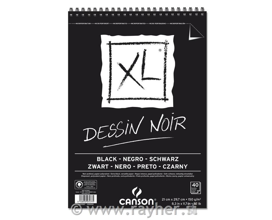 Blok za crtanje spirala XL Black A4 150