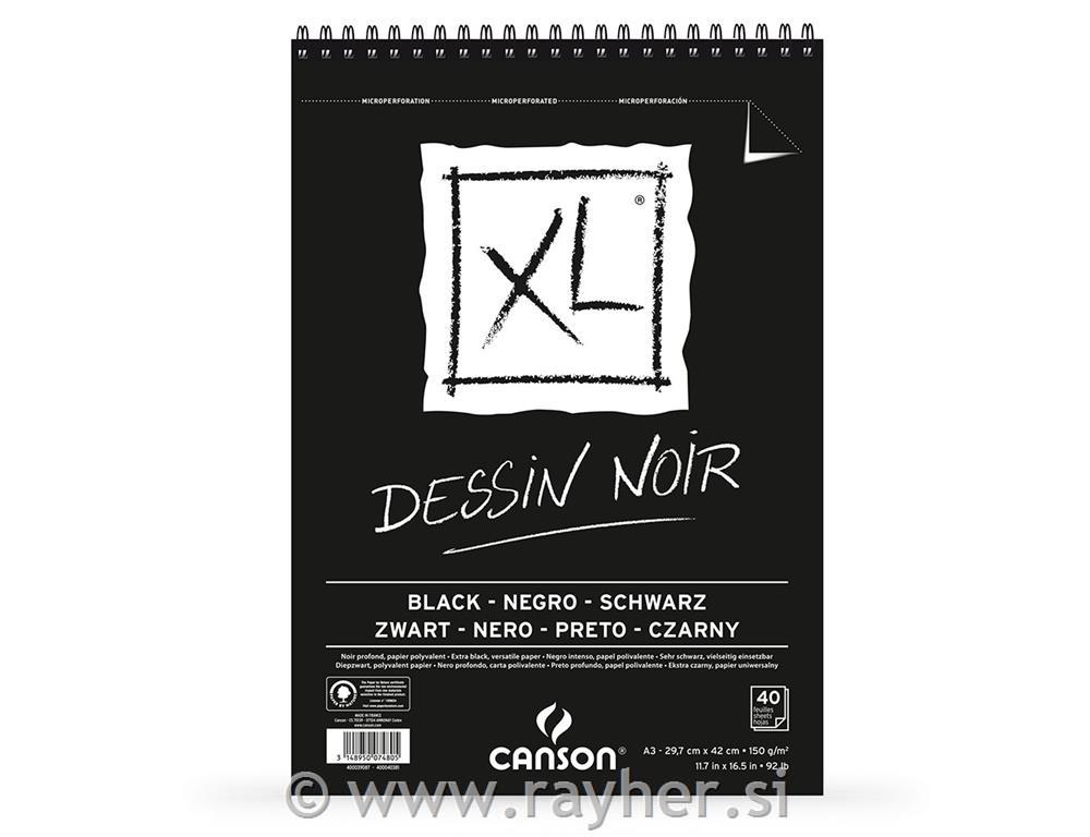 Blok za crtanje spirala XL Black A3 150