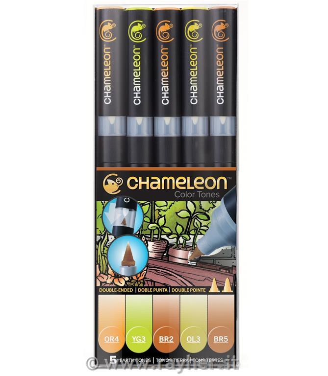 Flomasteri Chameleon set 5, Zemljani tonovi