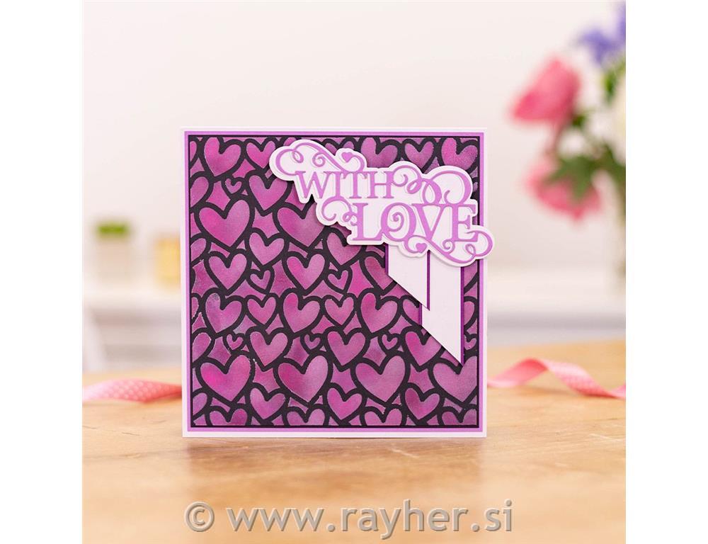 Šablona za papir 17.8x17.8cm - Love Hearts