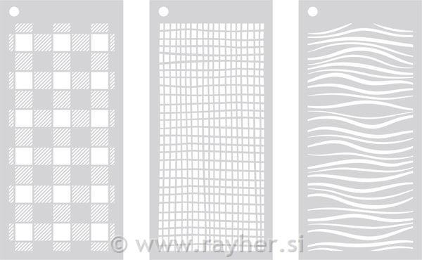 Šablone Textile Trio, set 3