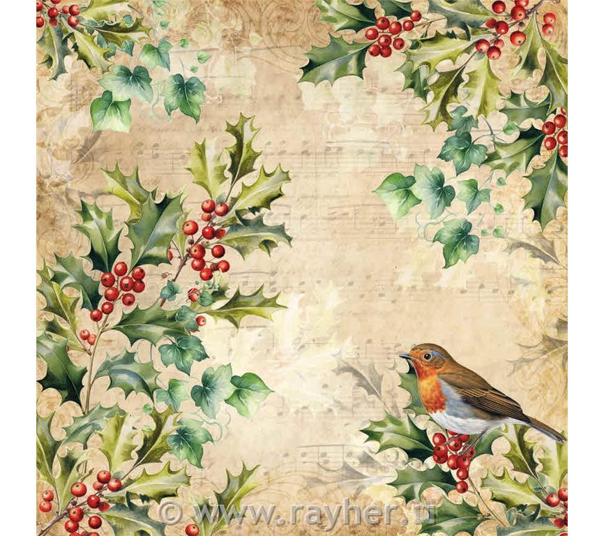 Set papira 30x30cm, Holly & Ivy