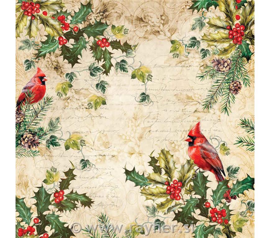 Set papira 30x30cm, Holly & Ivy