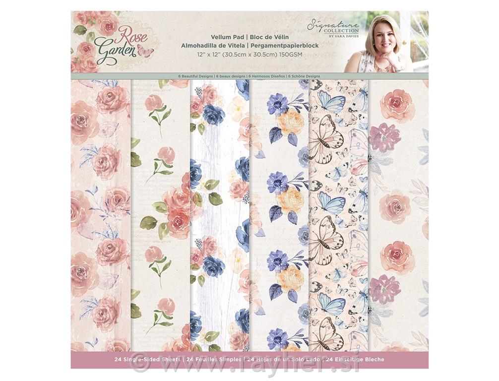 Set pergament papira,Rose Garden,30x30cm