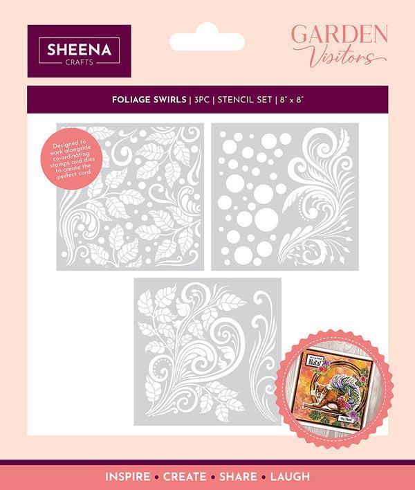 Šablone Foliage Swirls, set 3
