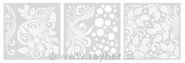 Šablone Foliage Swirls, set 3