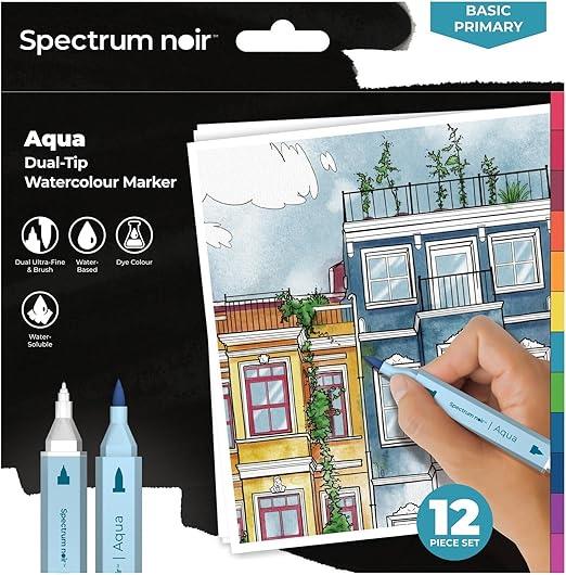 Markeri Spectrum Noir Aqua set 12; Basic Primary