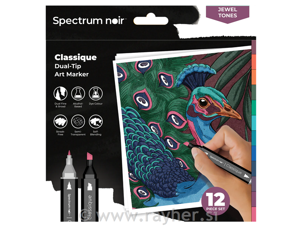 Flomasteri Spectrum Noir Jewel Tones, set 12