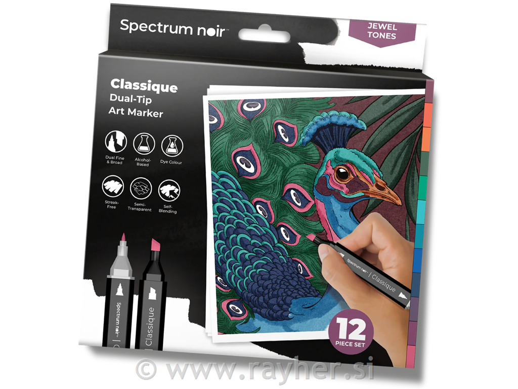 Flomasteri Spectrum Noir Jewel Tones, set 12
