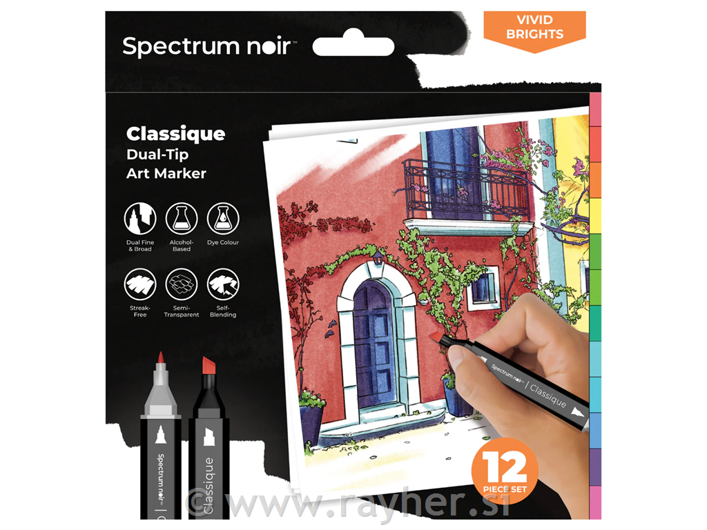 Flomasteri Spectrum Noir Vivid Brights, set 12
