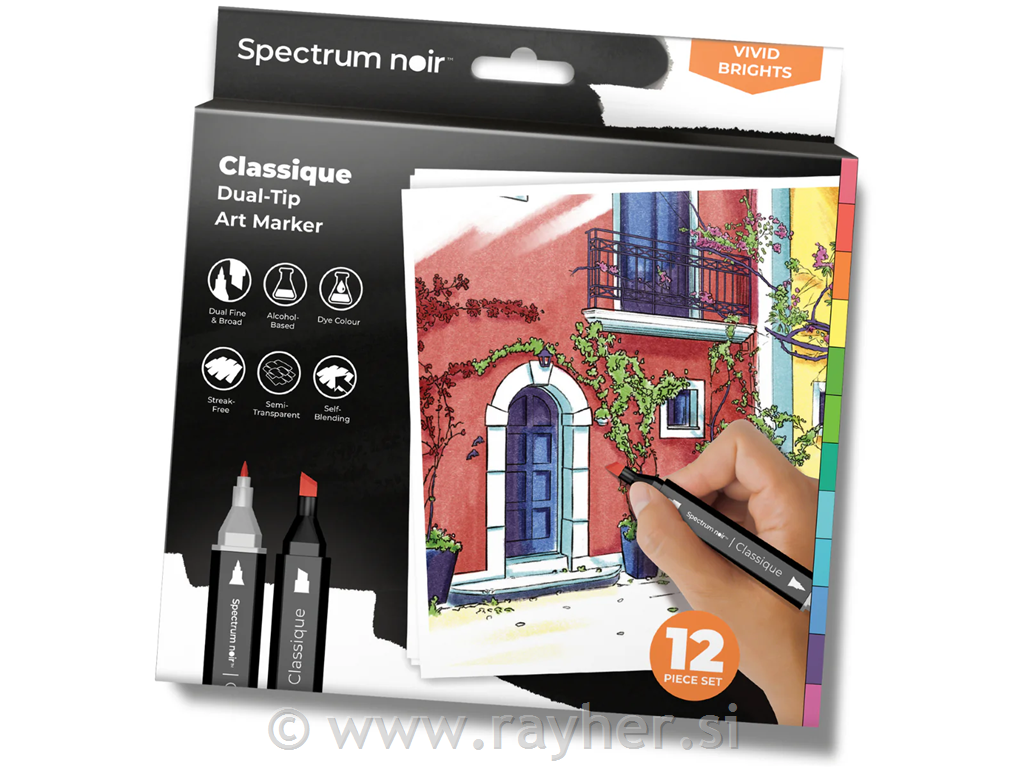 Flomasteri Spectrum Noir Vivid Brights, set 12