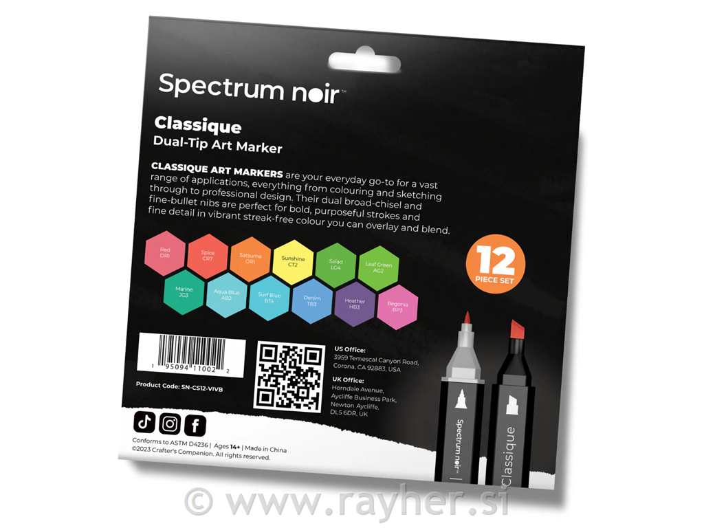 Flomasteri Spectrum Noir Vivid Brights, set 12