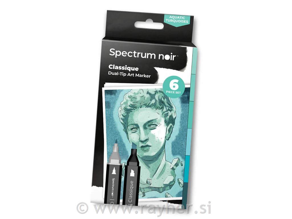 Flomasteri Spectrum Noir Aquatic Turquoises, set 6