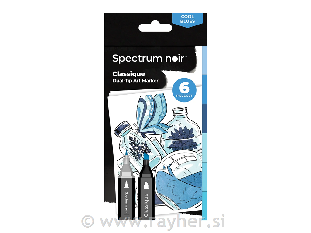 Flomasteri Spectrum Noir Cool Blues, set 6