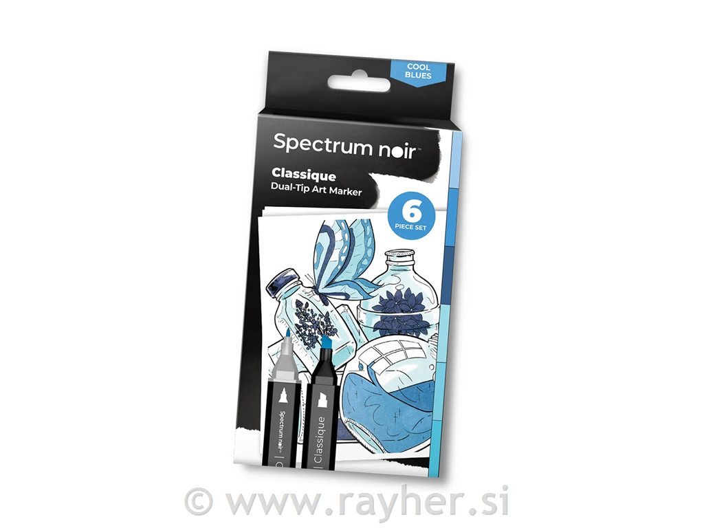 Flomasteri Spectrum Noir Cool Blues, set 6