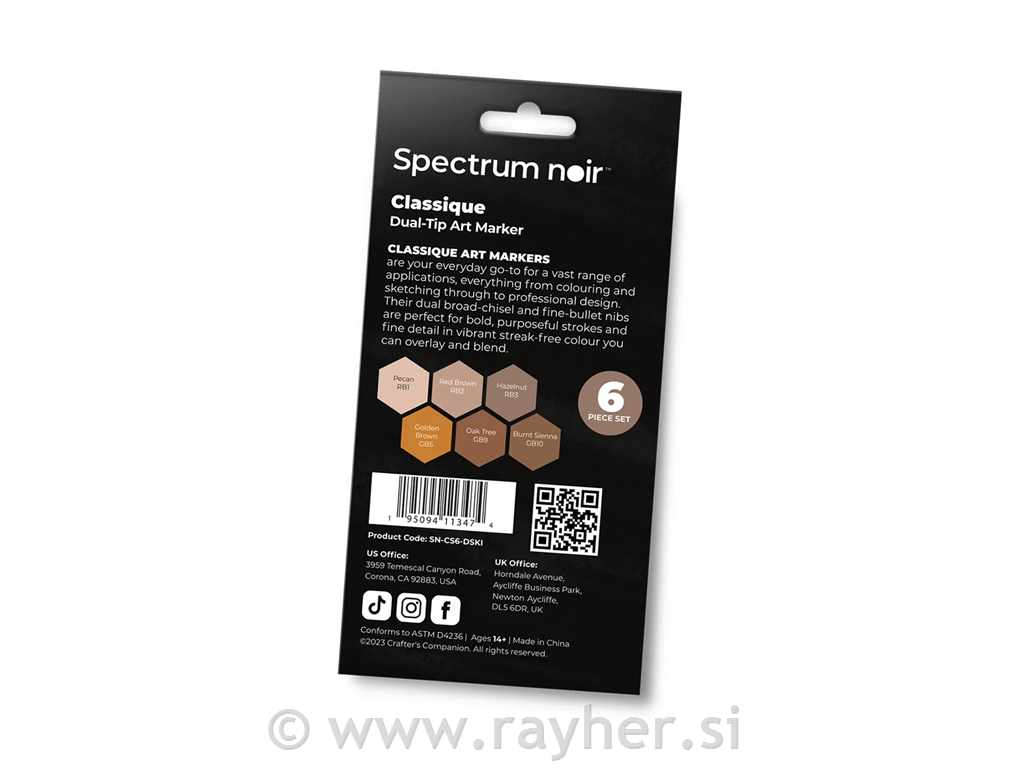 Flomasteri Spectrum Noir Dark Skintones, set 6