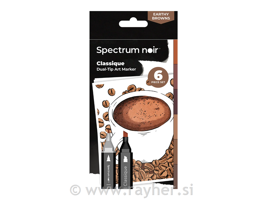 Flomasteri Spectrum Noir Earthy Browns, set 6