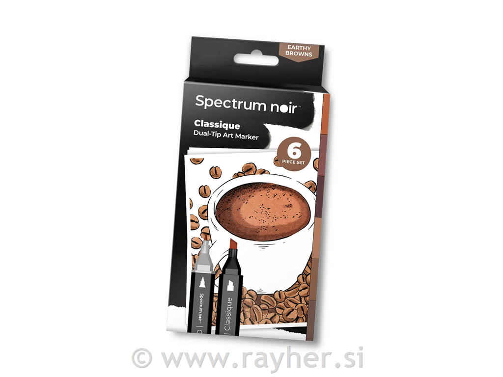 Flomasteri Spectrum Noir Earthy Browns, set 6