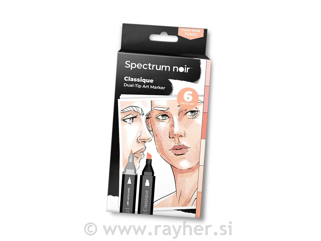 Flomasteri Spectrum Noir Fair Skintones, set 6