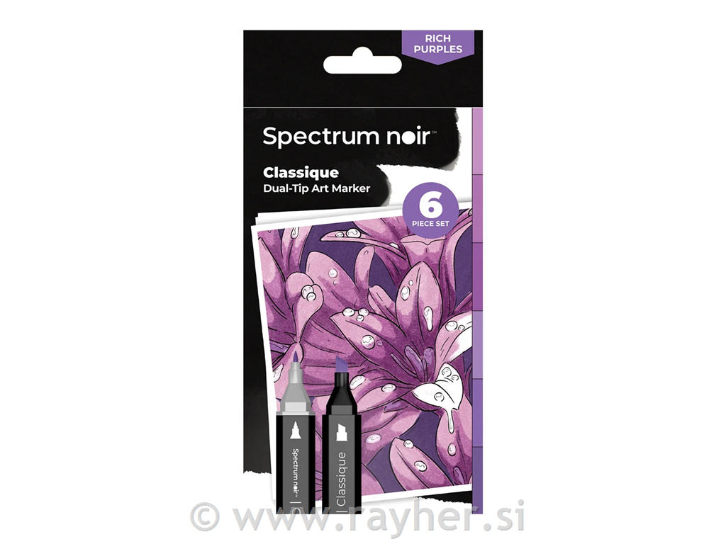 Flomasteri Spectrum Noir Rich Purples, set 6