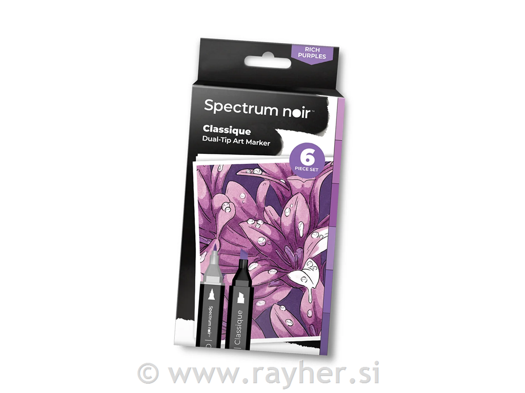 Flomasteri Spectrum Noir Rich Purples, set 6
