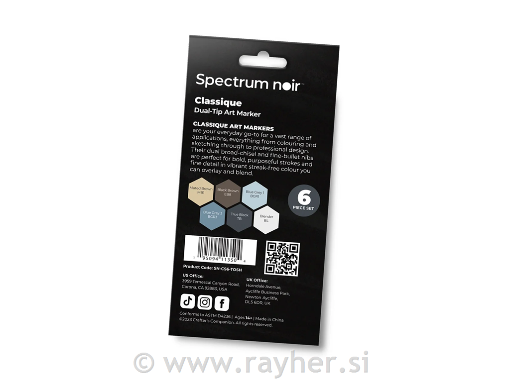 Flomasteri Spectrum Noir Tone & Shade, set 6