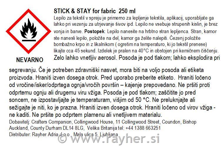 SPREJ ZA LEPLJENJE NA TEKSTIL 250ml