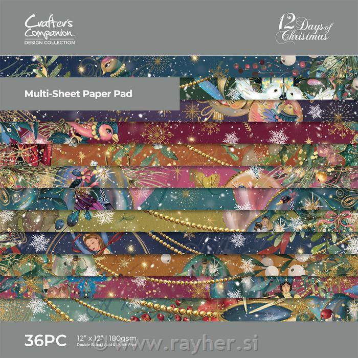 Set papira Twelve Days of Christmas; 30,5x30,5 cm, 180g, 36 papira
