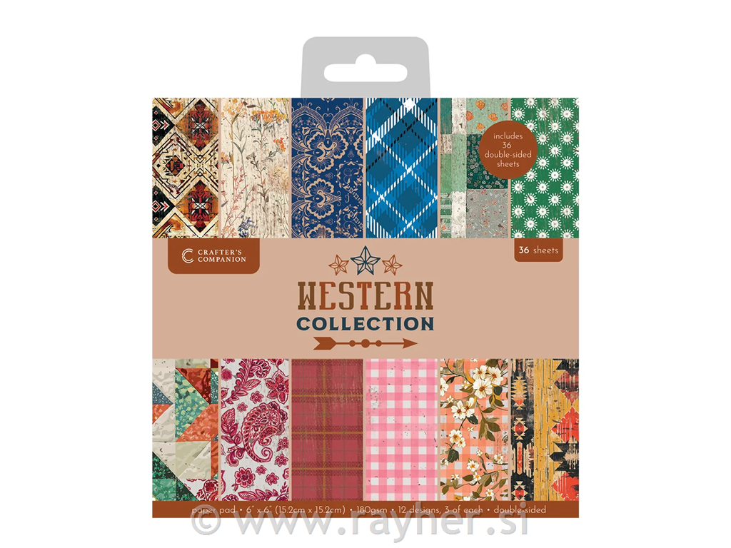 Set papira 15x15cm, Western Collection