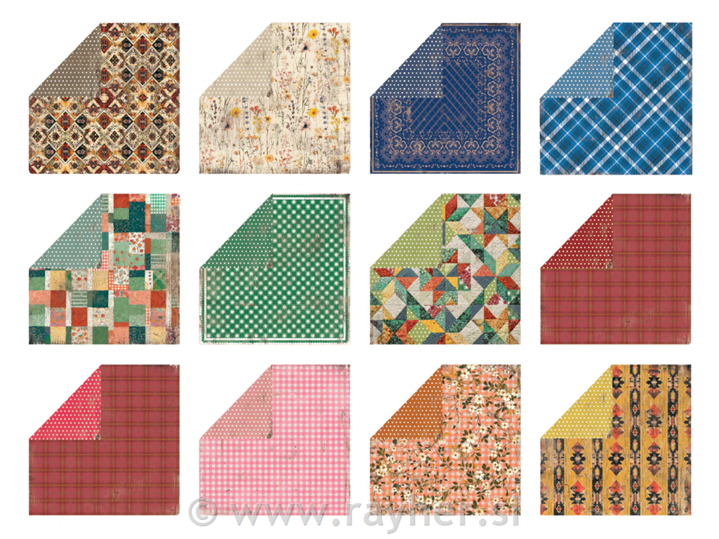 Set papira 15x15cm, Western Collection
