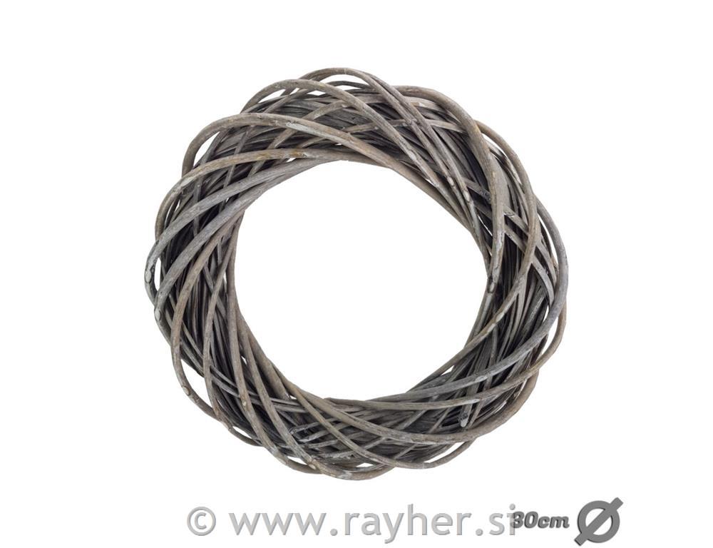 Venec pleten, siv, 30cm