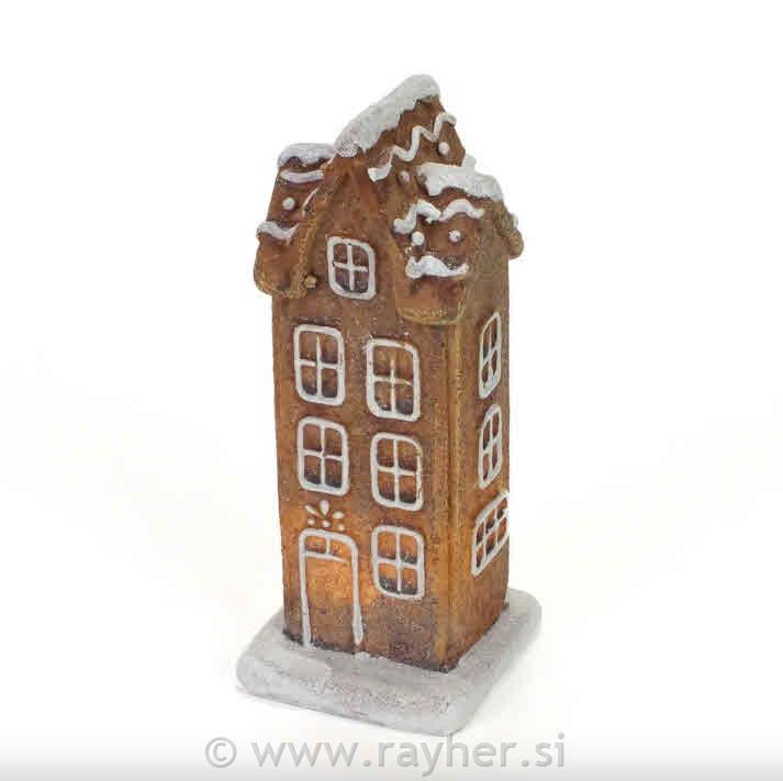 Hiška dvonadstropna "piškotek" II, 14cm