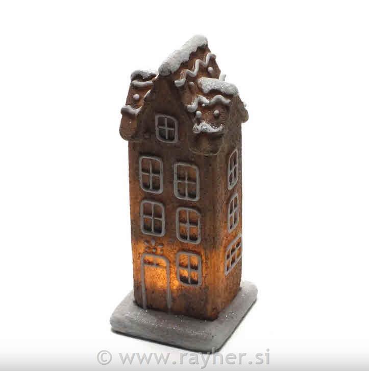 Hiška dvonadstropna "piškotek" II, 14cm