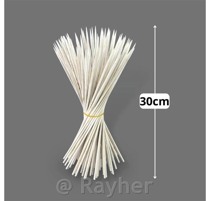 Wooden sticks, white, 30 cm, 45 pcs