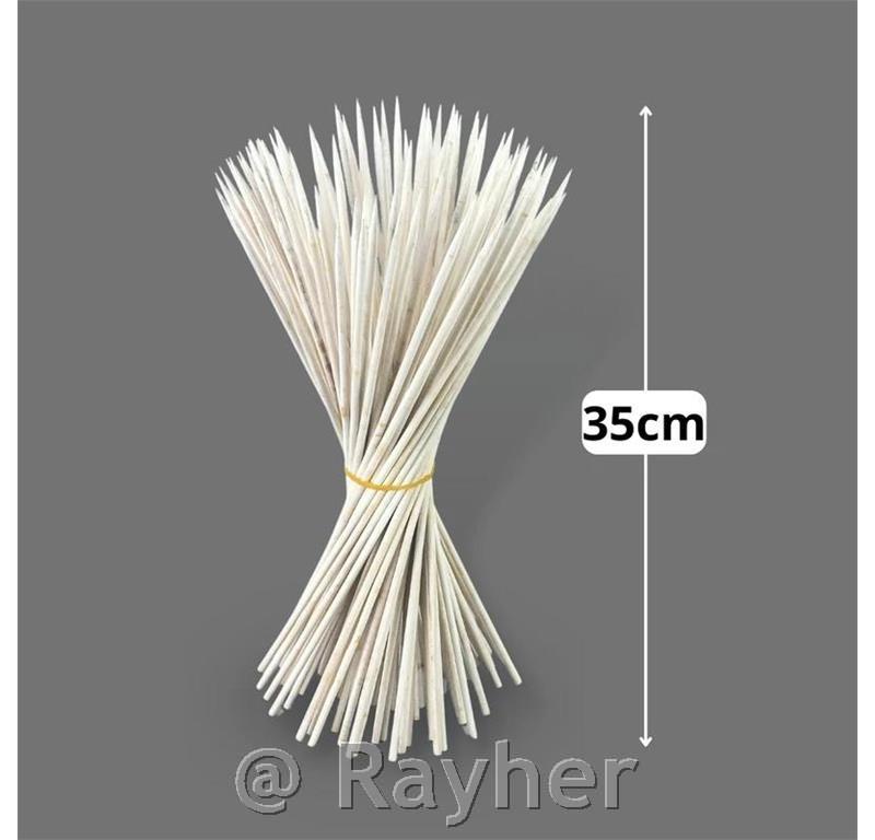 Wooden sticks, white, 35 cm, 45 pcs