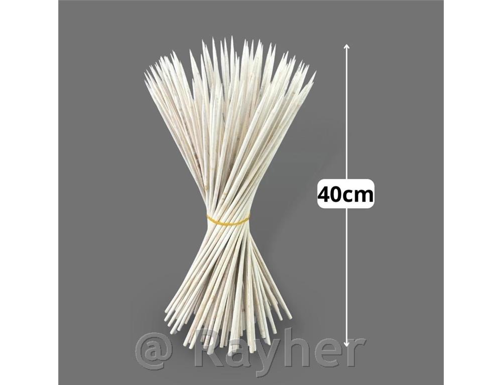 Wooden sticks, white, 40cm, 45 pcs