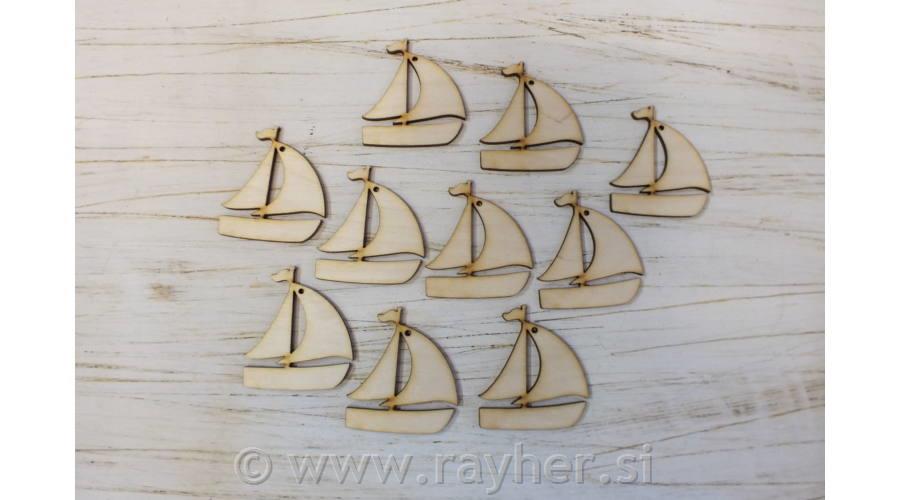 Wooden decor sailboat, set 10