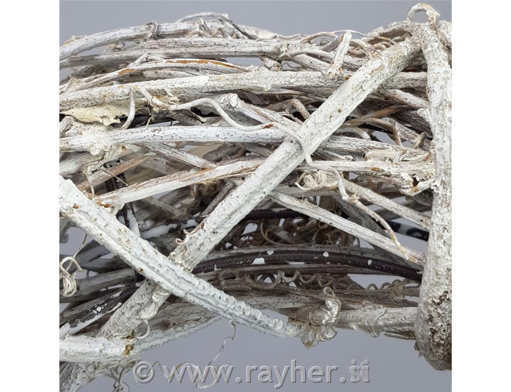 Vijenac pleteni, bijeli, 24cm