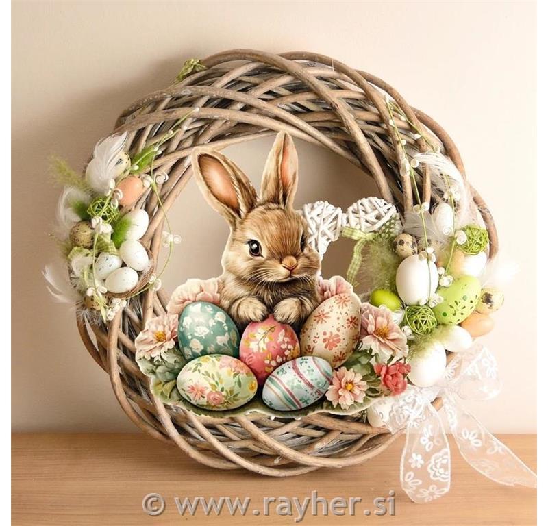 Wooden decorations, bunnies & Easter egg