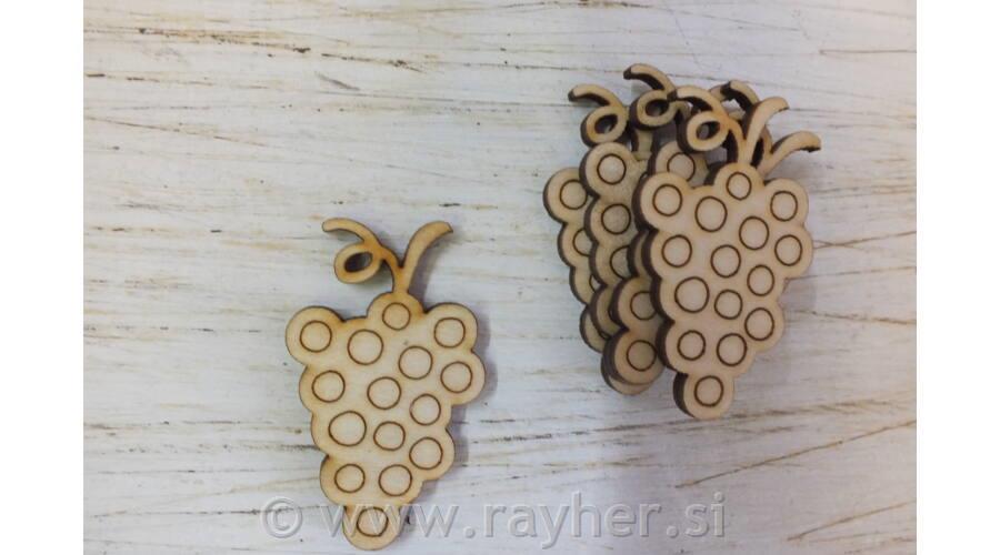Drveni ukrasi, grožđe, 5,5 cm, set 5